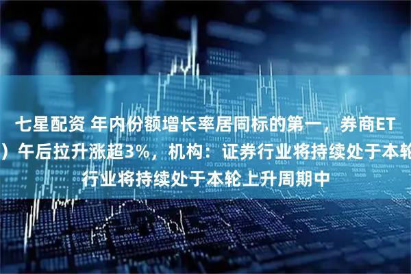 七星配资 年内份额增长率居同标的第一，券商ETF（159842）午后拉升涨超3%，机构：证券行业将持续处于本轮上升周期中